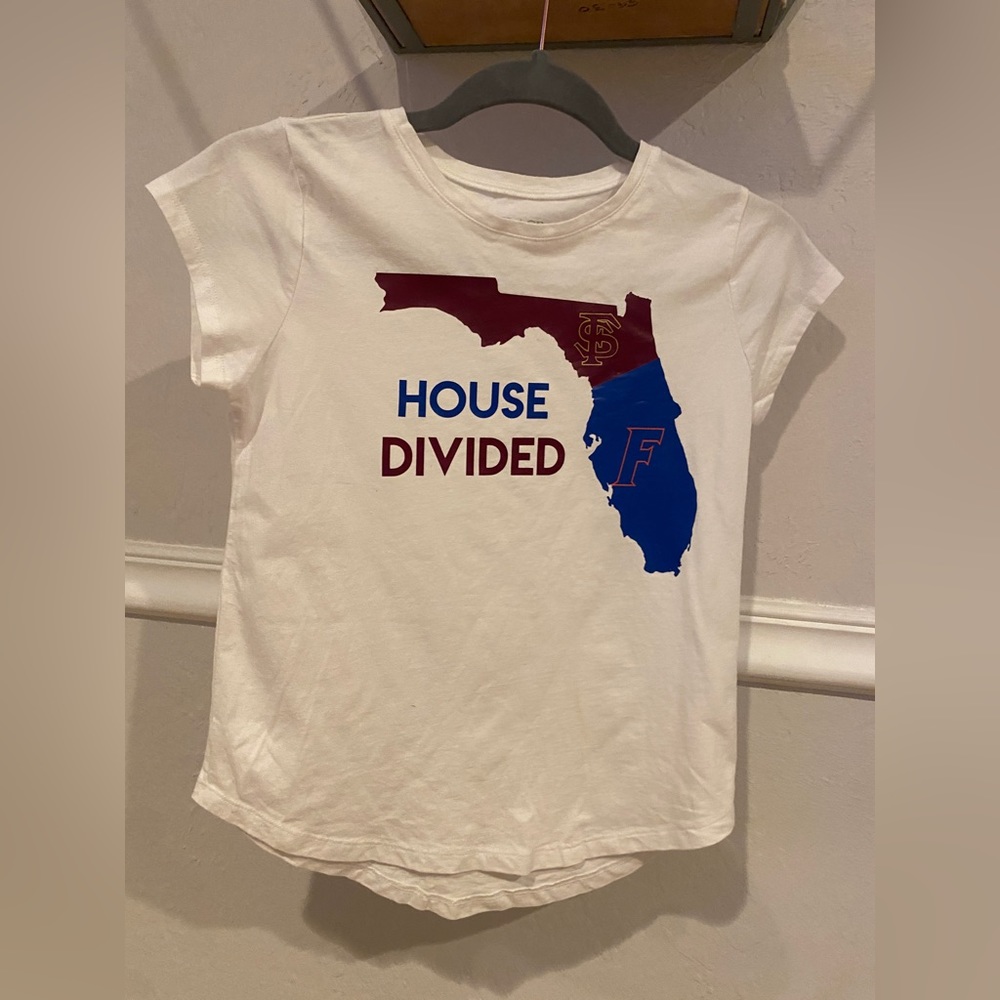 Fsu&Uf  house divided shirt kids size 14